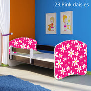 Dječji krevet ACMA s motivom, bočna wenge 180x80 cm 23 Pink Daisy