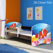 Dječji krevet ACMA s motivom, bočna wenge 160x80 cm 28 Clown Fish