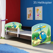 Dječji krevet ACMA s motivom, bočna wenge 160x80 cm 35 Helikopter