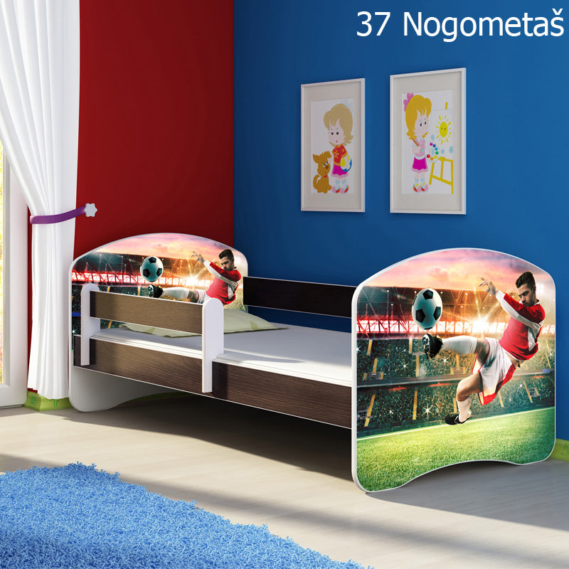 Dječji krevet ACMA s motivom, bočna wenge 180x80 cm 37 Nogometaš