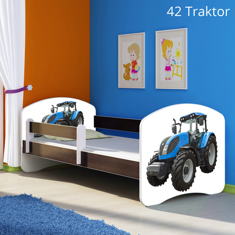Dječji krevet ACMA s motivom, bočna wenge 180x80 cm 42 Traktor
