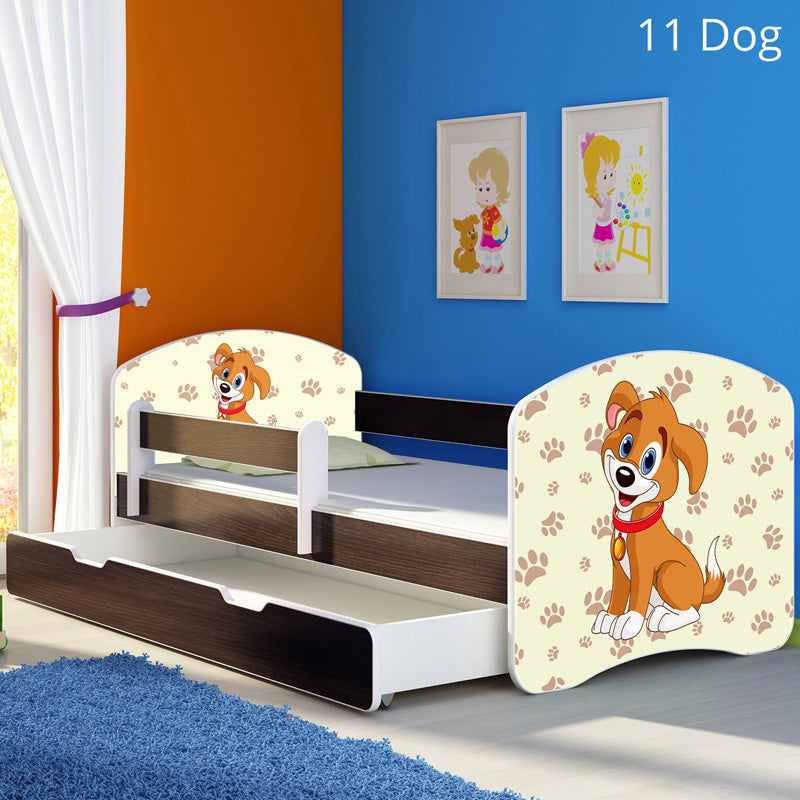 Dječji krevet ACMA s motivom, bočna wenge + ladica 160x80 cm 11 Dog
