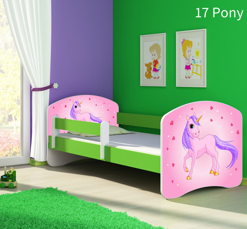 Dječji krevet ACMA s motivom, bočna zelena 140x70 cm 17 Pony