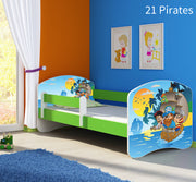 Dječji krevet ACMA s motivom, bočna zelena 180x80 cm 21 Pirates