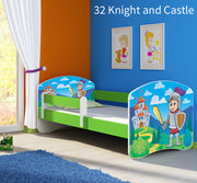 Dječji krevet ACMA s motivom, bočna zelena 160x80 cm 32 Knight