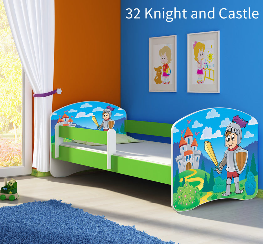 Dječji krevet ACMA s motivom, bočna zelena 160x80 cm 32 Knight