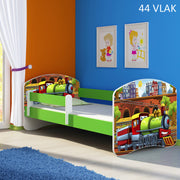 Dječji krevet ACMA s motivom, bočna zelena 180x80 cm 44 Vlak