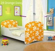 Dječji krevet ACMA s motivom 140x70 cm 24 Orange Daisy