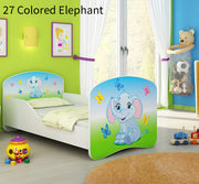 Dječji krevet ACMA s motivom 160x80 cm 27 Colored Elephant