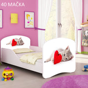 Dječji krevet ACMA s motivom 140x70 cm 40 Mačka