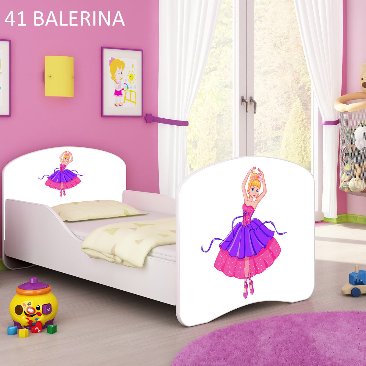 Dječji krevet ACMA s motivom 160x80 cm 41 Balerina
