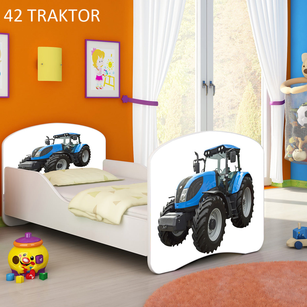 Dječji krevet ACMA s motivom 160x80 cm 42 Traktor