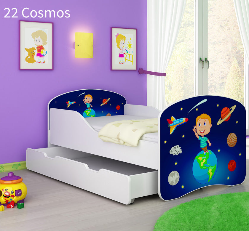 Dječji krevet ACMA s motivom + ladica 160x80 cm 22 Cosmos