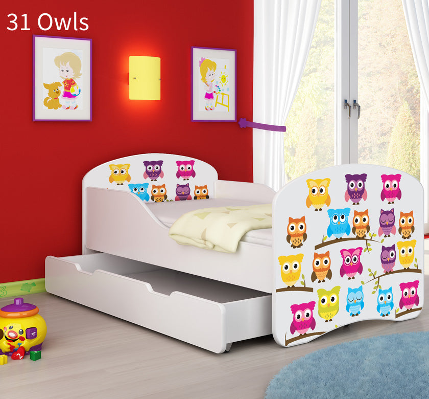 Dječji krevet ACMA s motivom + ladica 160x80 cm 31 Owls