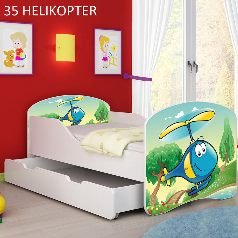 Dječji krevet ACMA s motivom + ladica 160x80 cm 35 Helikopter