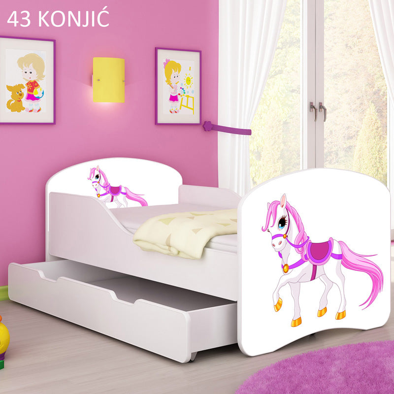 Dječji krevet ACMA s motivom + ladica 140x70 cm 43 Konjić