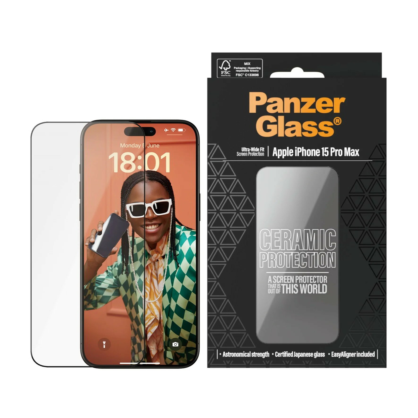 PanzerGlass PG Scrn Ceramic iPhone 15 Pro Max UWF WA Prozirna zaštita za zaslon Apple 1 kom