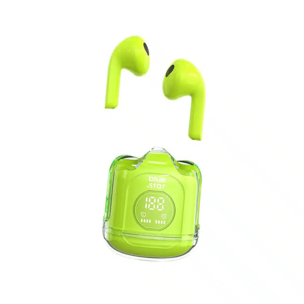 Bezdrátová/bluetooth stereo sluchátka BLUE STAR TWS Transparency Fi22 zelená