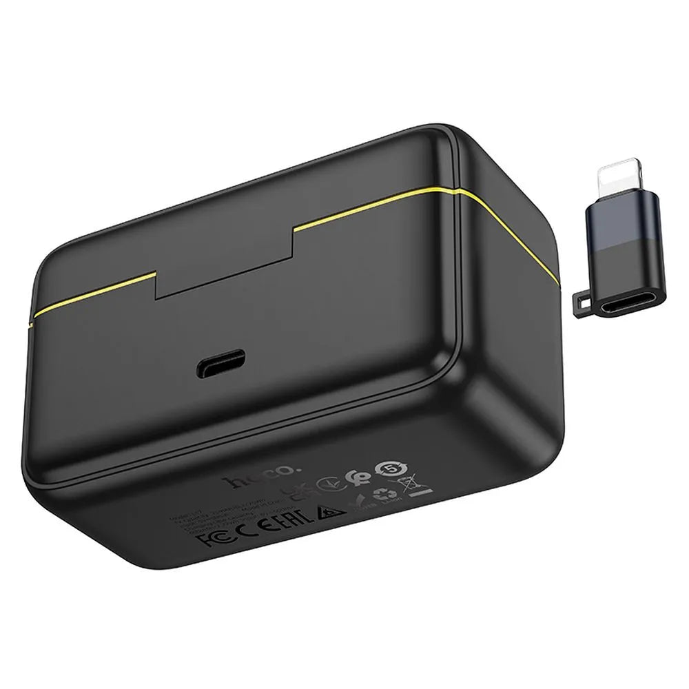 HOCO bezdrátový klopový mikrofon Lightning/Type-C Duální (balení 2 ks) L17 černý