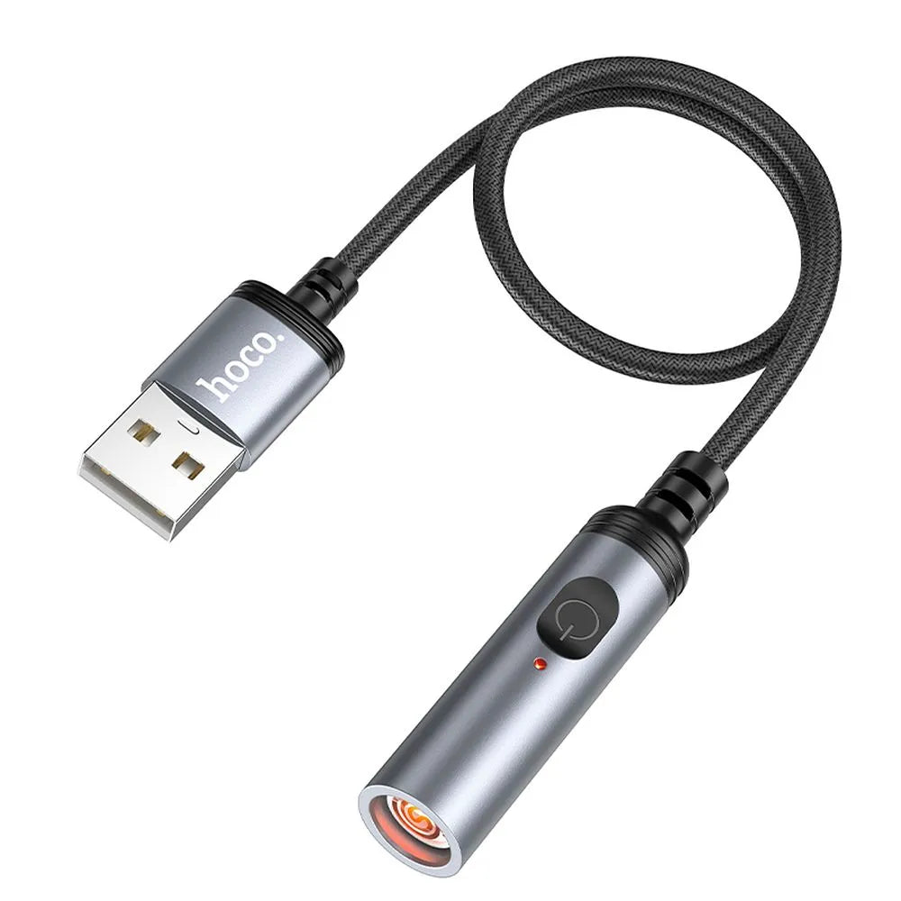 HOCO adaptér do zapalovače na USB-A konektor UA30 30 cm – černý
