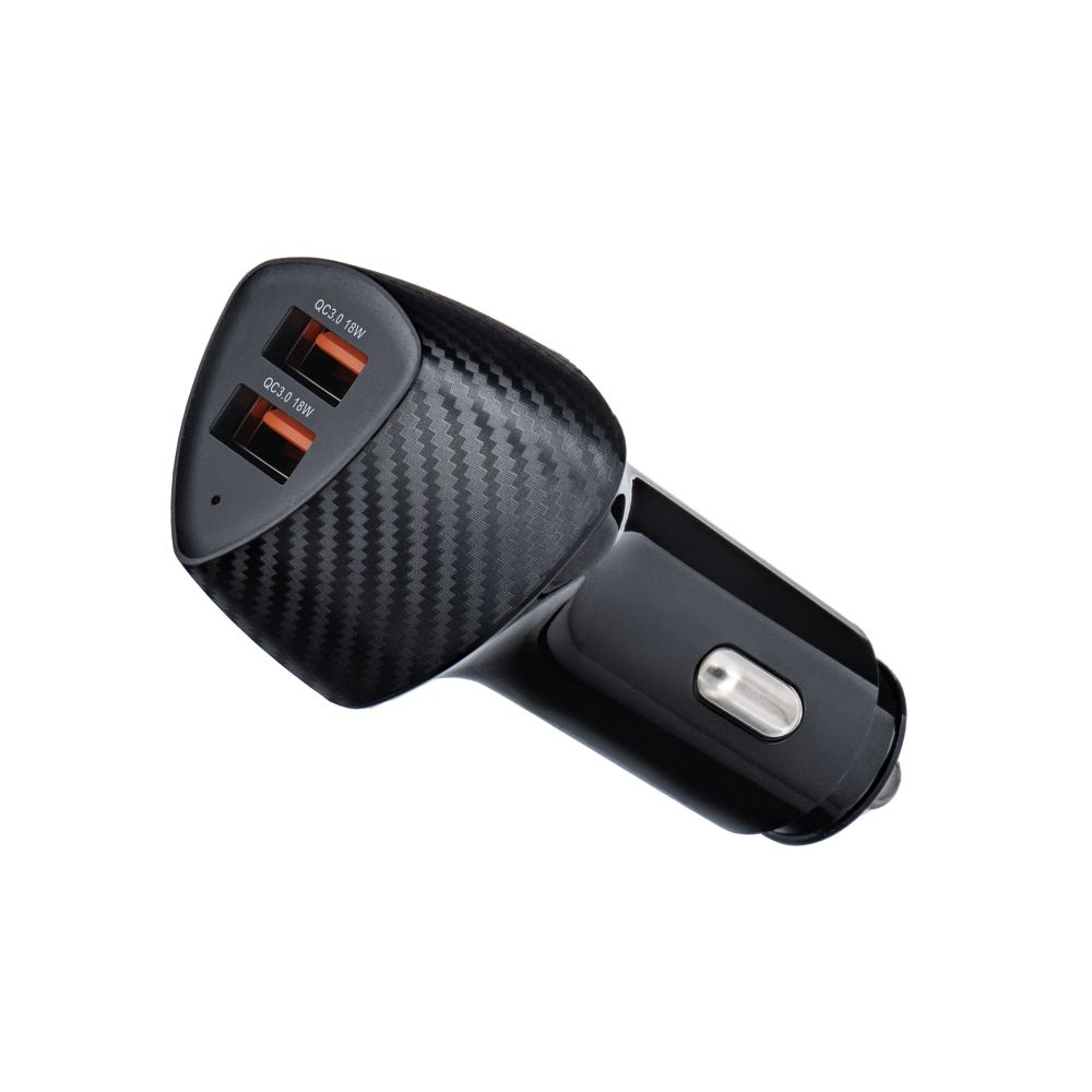 FORCELL CARBON autonabíječka USB QC 3.0 18W + USB QC 3.0 18W CC50-2A36W černá (Celkem 36W)