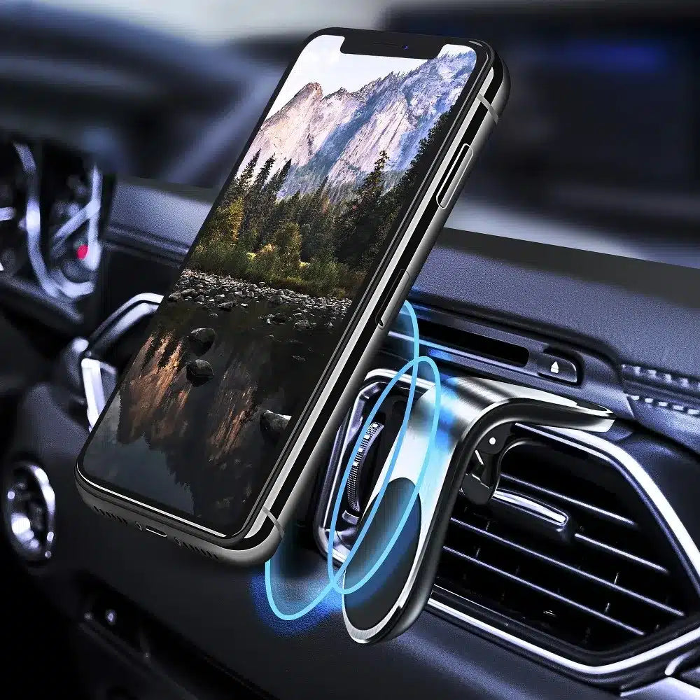 Magnetický držák do auta na mřížku AIR OUTLET univerzální stříbrný