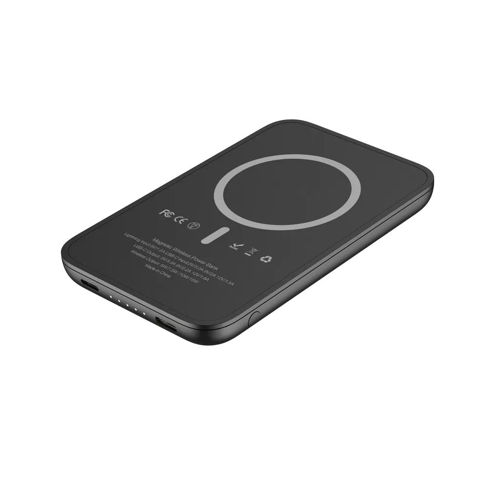 POWER BANK VEGER MagOn Kick s induktivnim punjenjem podržava punjenje s MagSafe 15W - 5 000mAh PD 20W crna
