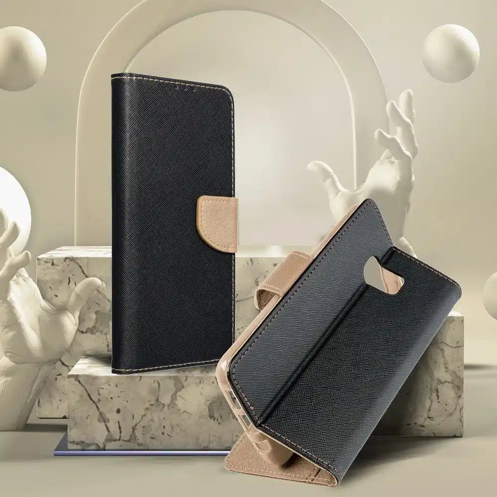 Pouzdrové knížkové pouzdro Fancy Book pro XIAOMI Redmi 13c / POCO C65 černé / zlaté