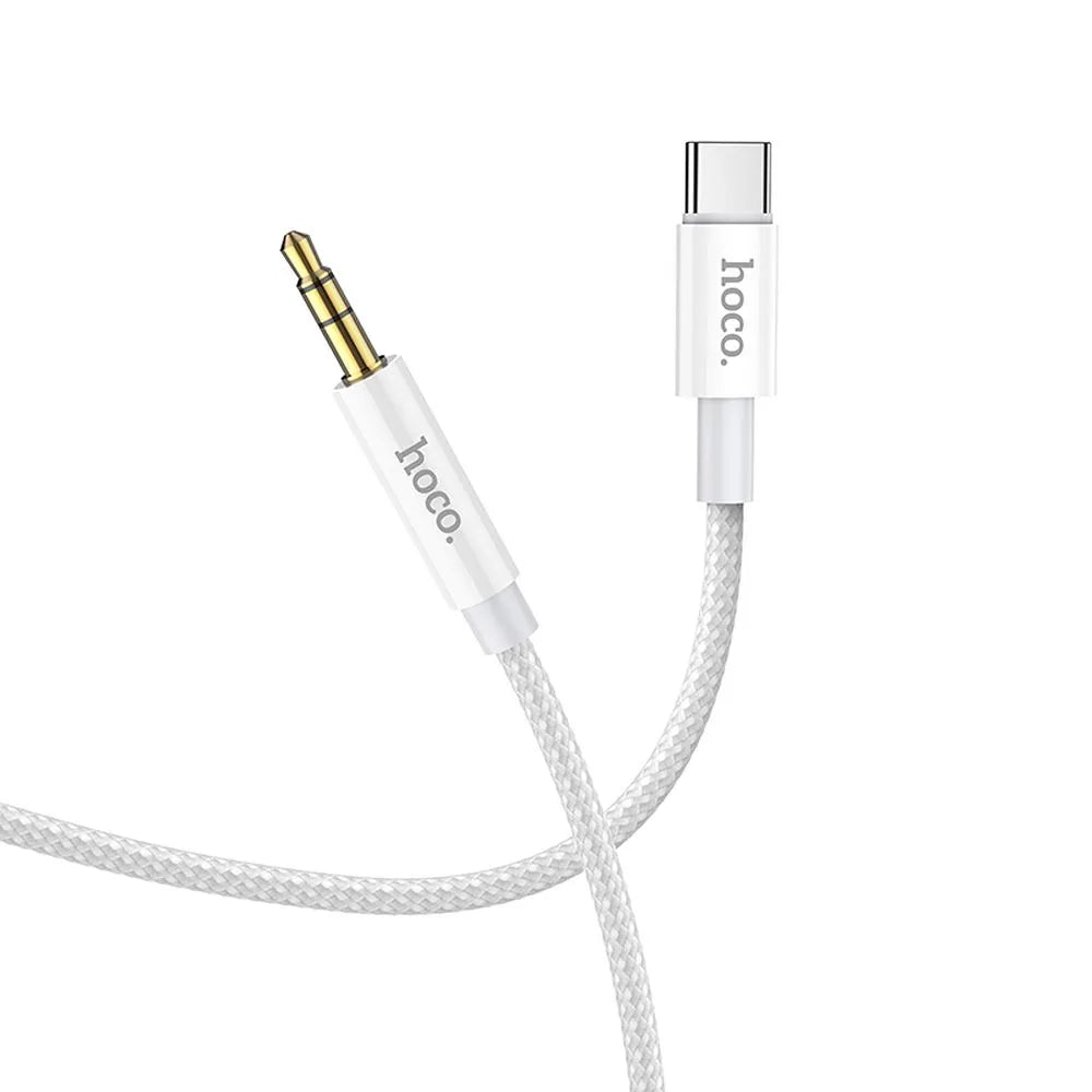 HOCO AUX Audio Jack kabel 3,5 mm na Type-C UPA19 1 m stříbrný