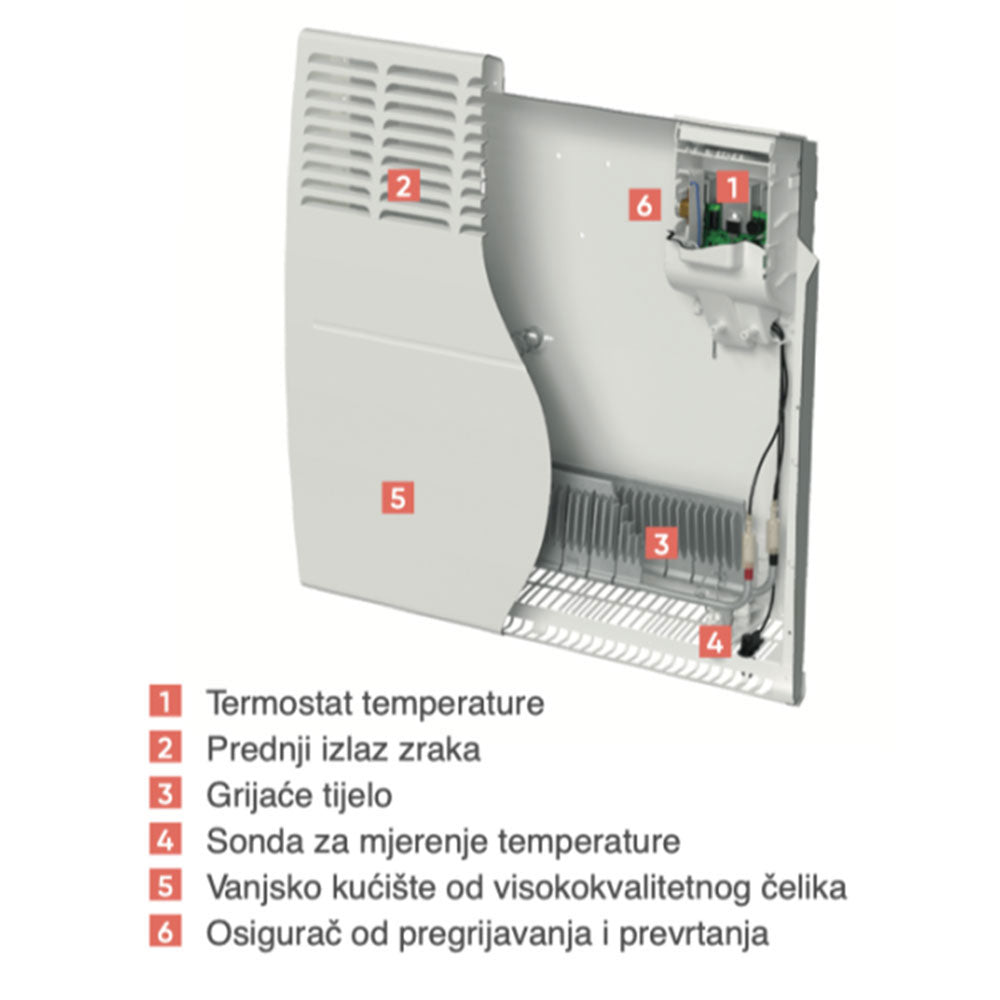 Elektrický nástěnný ohřívač ATLANTIC F120 PR 2000W, displej