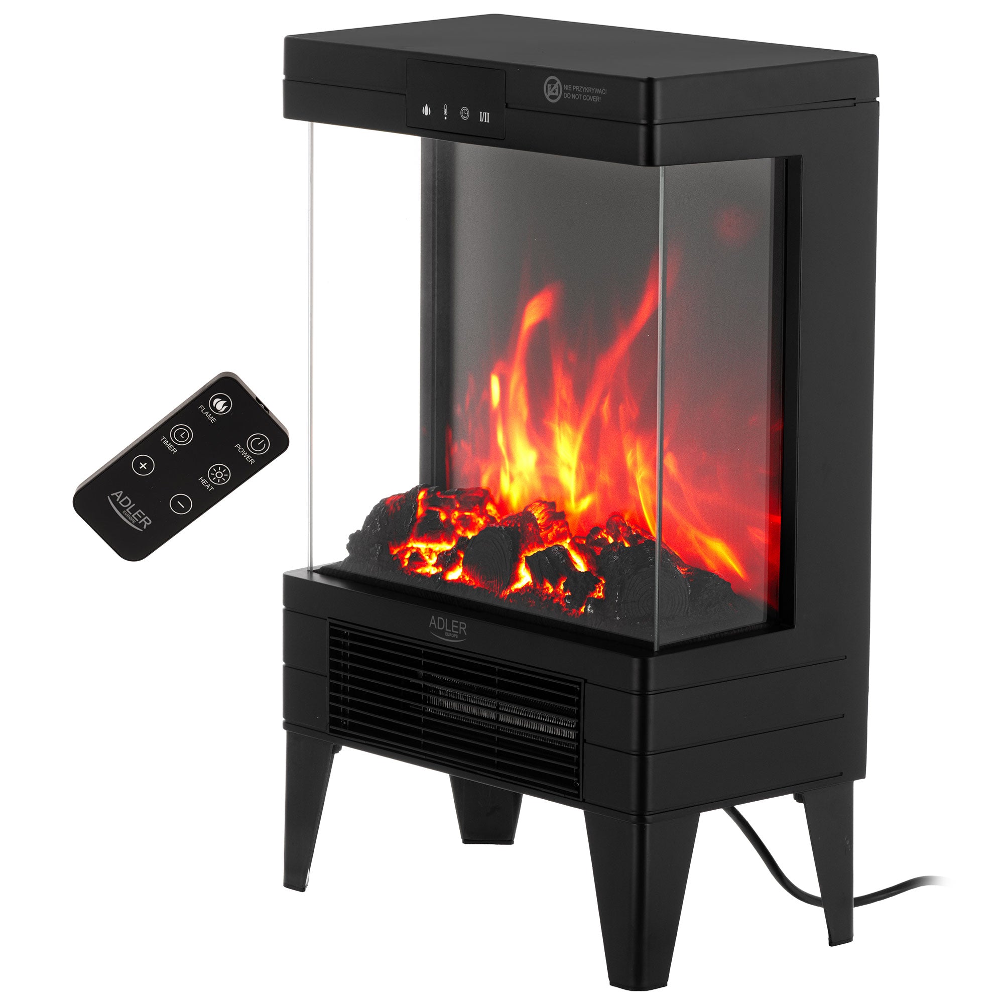 Elektrický krb s dálkovým ovládáním, Adler AD 7755