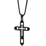 Ogrlica EM-34152 Cross - Crna KP34152