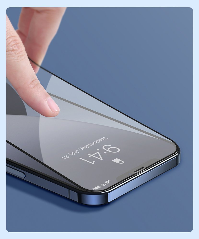 Baseus 2x Tvrzené sklo na celý displej 0,25mm s rámečkem pro iPhone 12 mini