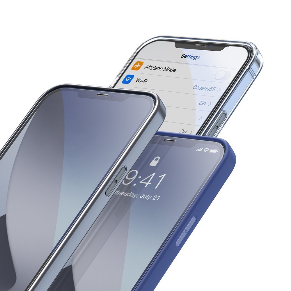 Baseus 2x Tvrzené sklo na celý displej 0,25mm s rámečkem pro iPhone 12 mini