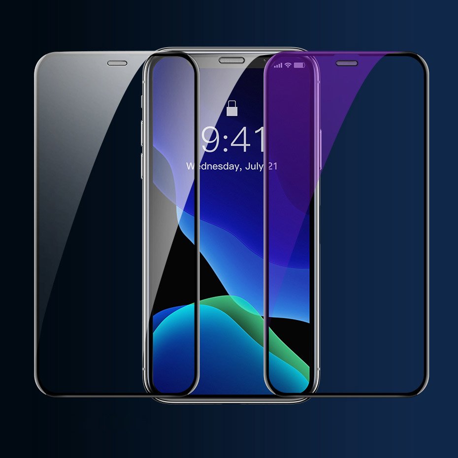Baseus 2ks zahnuté tvrzené sklo s rámečkem pro iPhone 11 Pro Max / iPhone XS Max