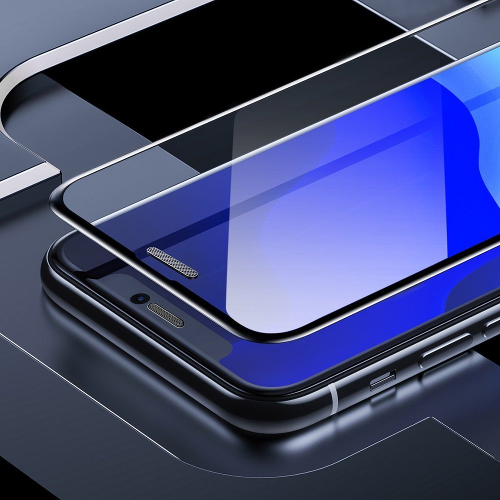 Baseus 2ks zahnuté tvrzené sklo s rámečkem pro iPhone 11 Pro Max / iPhone XS Max