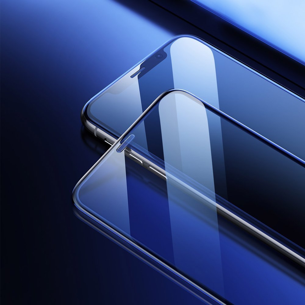 Baseus 2ks zahnuté tvrzené sklo s rámečkem pro iPhone 11 Pro Max / iPhone XS Max