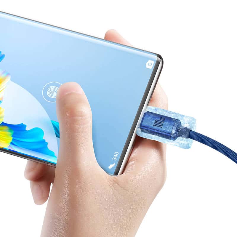 Baseus Crystal Shine kabel USB na USB-C 5A100W1.2m (modrý)