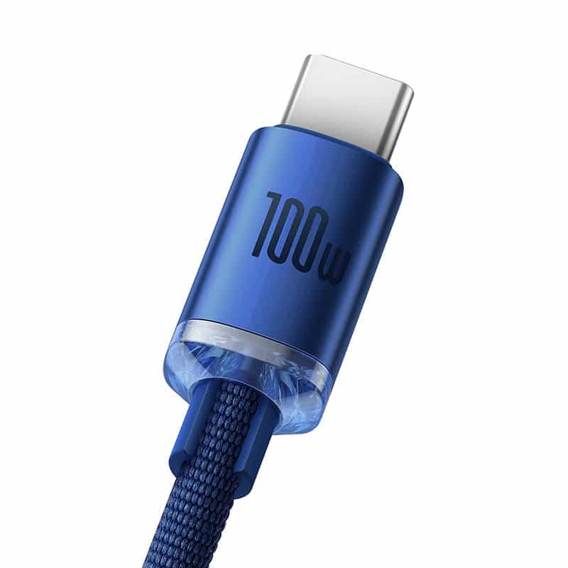 Baseus Crystal Shine kabel USB na USB-C 5A100W1.2m (modrý)