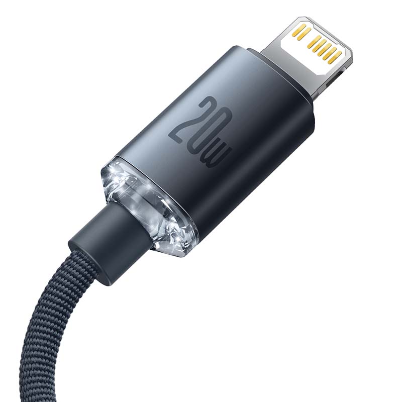 Baseus Crystal kabel USB-C na Lightning 20W PD 120 cm (černý)