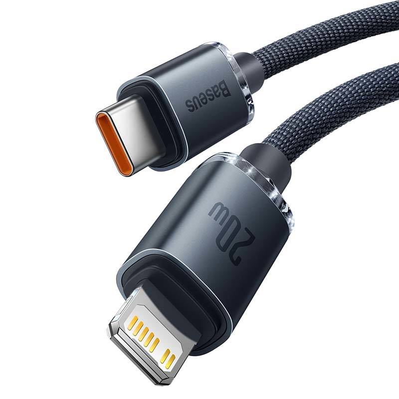 Baseus Crystal kabel USB-C na Lightning 20W PD 120 cm (černý)