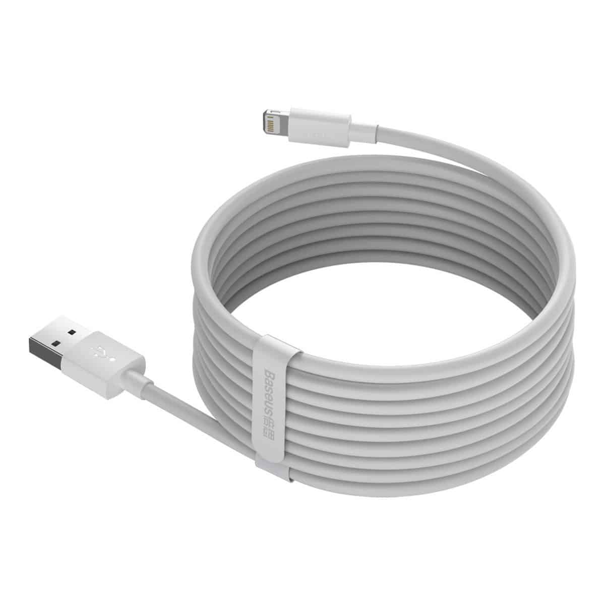 Baseus Simple Wisdom Data Cable Kit USB na Lightning 2.4A (2ks/sada) 1.5m bílý