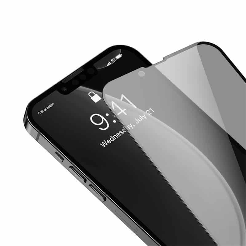 Baseus Tvrzené sklo Anti-spy 0.23mm pro iPhone 13 Pro Max (2ks)