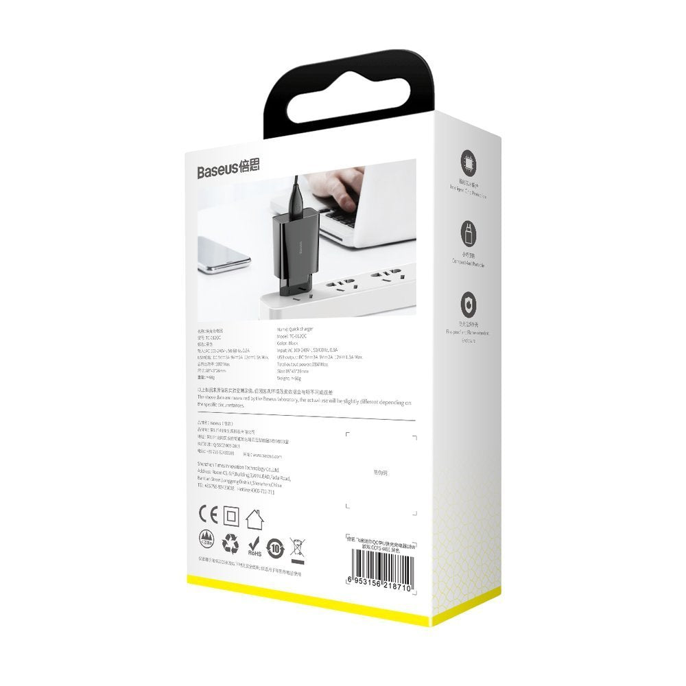 BASEUS Speed Mini QC 1x USB rychlonabíječka 18W EU