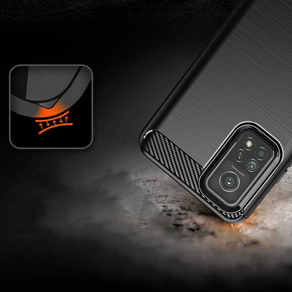 Karbonové pouzdro - pružný kryt pro Xiaomi Mi 10T Pro / Mi 10T