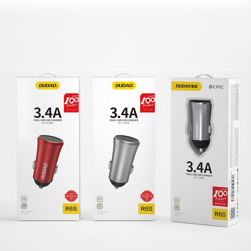 Nabíječka do auta 2x USB 3.4A Pouzdro z hliníkové slitiny