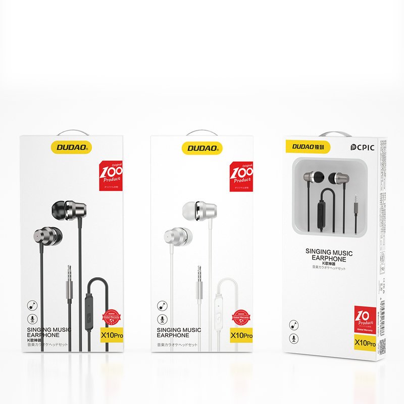 Drátová sluchátka, kovová, mini jack, in-ear