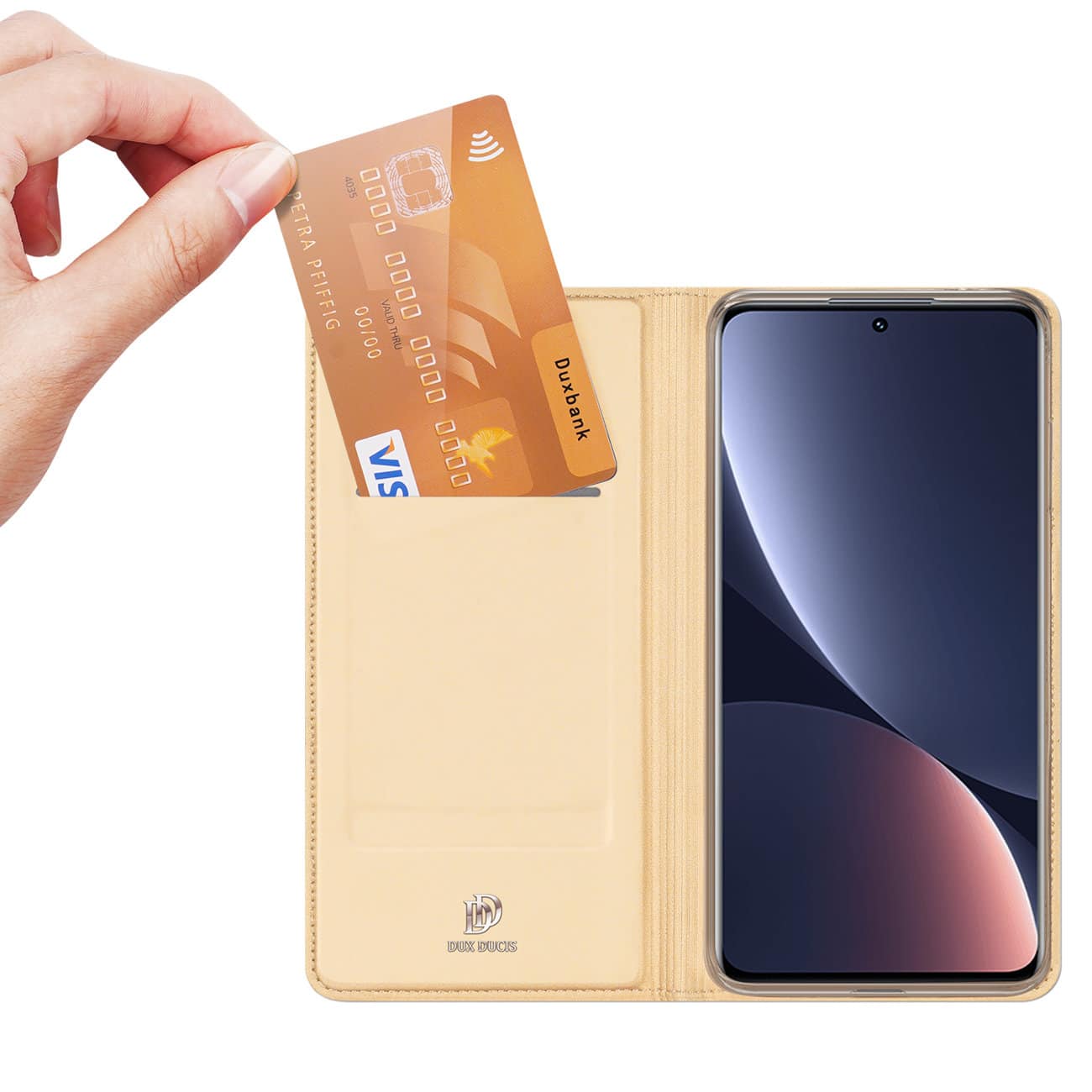 DUX DUCIS SKIN PRO PREKLOPNA FUTROLA ZA XIAOMI 12 PRO ZLATNA