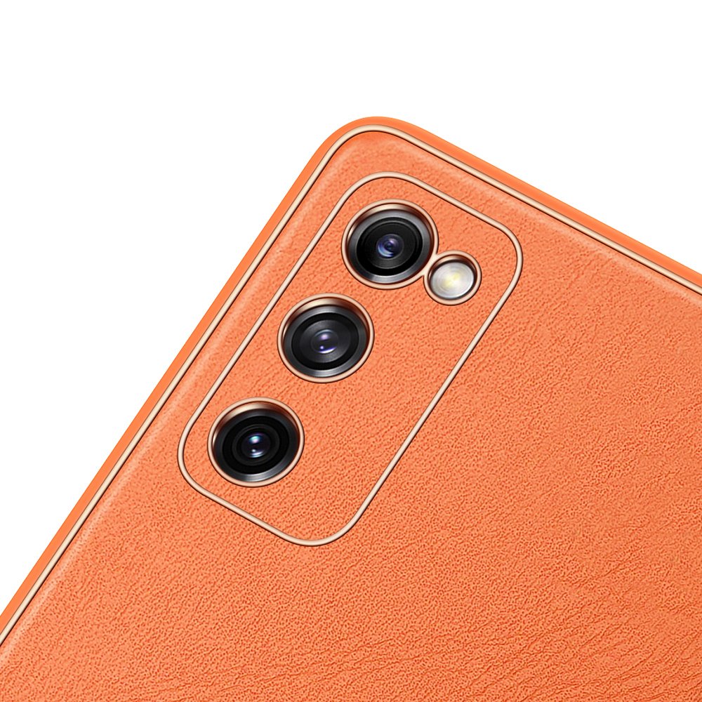 Dux Ducis Yolo elegantna maskica izrađena od meke TPU i PU kože za Samsung Galaxy S20 FE 5G narančasta