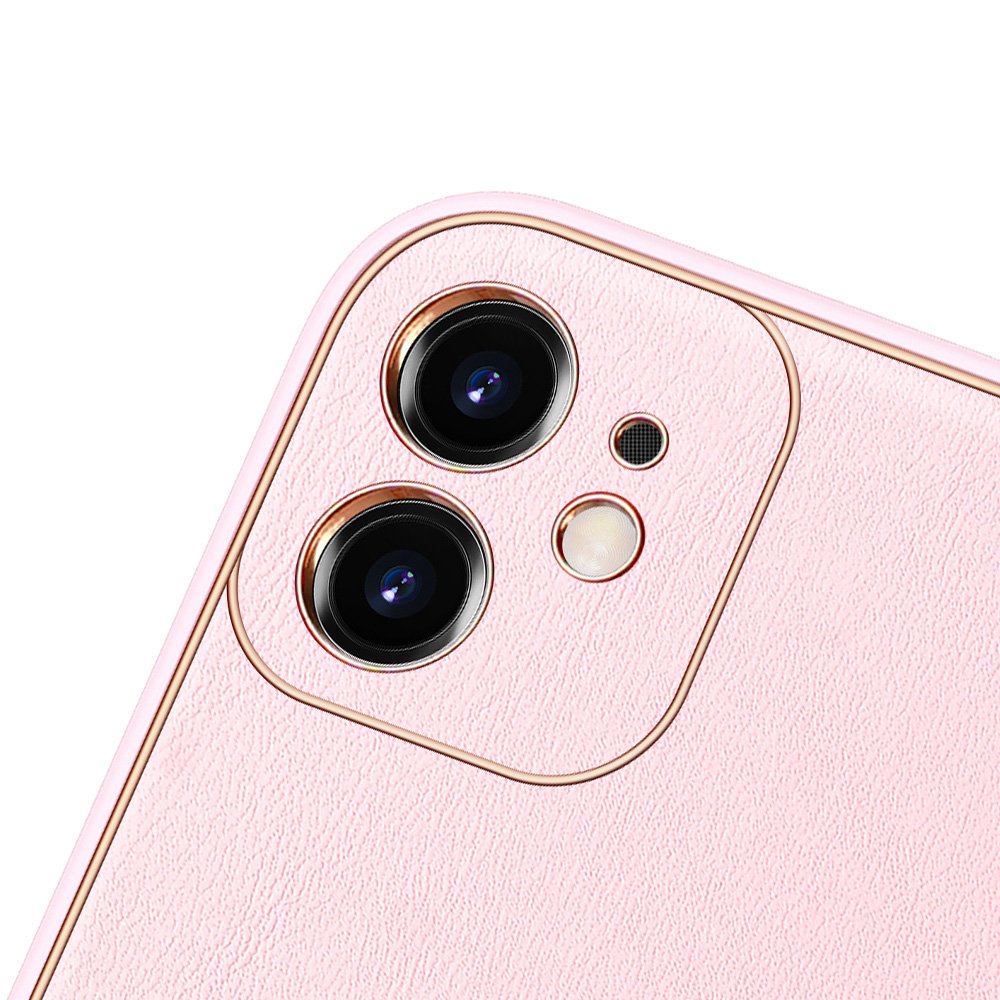 Dux Ducis Yolo elegantno kućište izrađeno od meke TPU i PU kože za iPhone 12 pink boje